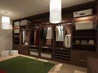 Классическая гардеробная комната из массива с подсветкой Миасс