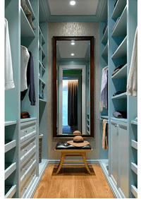 Параллельная гардеробная комната с большим зеркалом Миасс